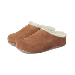 Womens FitFlop Shuv Shearling-Lined Suede Clogs