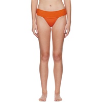 Orange Smocked Bikini Bottoms 222541F105015