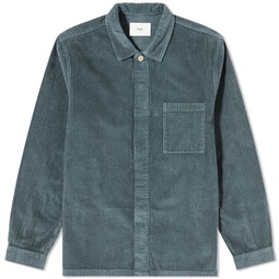 Folk Cord Patch Shirt Forest Green Cord