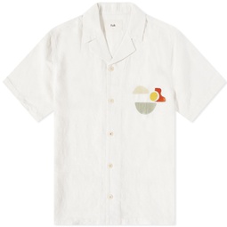 Folk Embroidered Vacation Shirt Off White