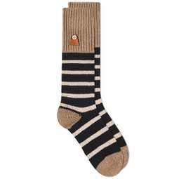 Folk Striped Socks Black
