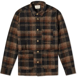 Foret Ivy Wool Overshirt Brown Check