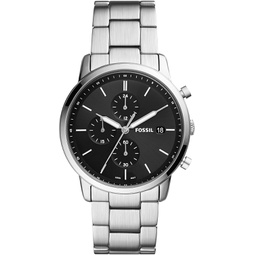 Fossil Mens Minimalist Quartz Stainless Steel Chronograph Watch, Color: Silver (Model: FS5847)