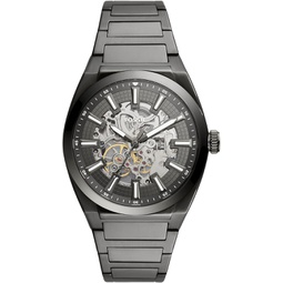 Fossil Everett Mens Automatic Watch with Mechanical Movement and Skeleton Dial