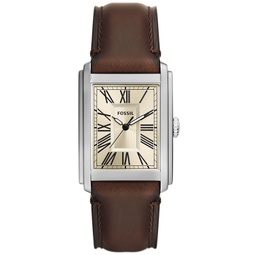 Mens Carraway Three-Hand Brown Leather Watch 30mm
