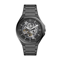 Fossil Mens Evanston Automatic, Black-Tone Stainless Steel Watch