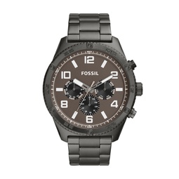 Fossil Mens Brox Multifunction, Smoke-Tone Stainless Steel Watch