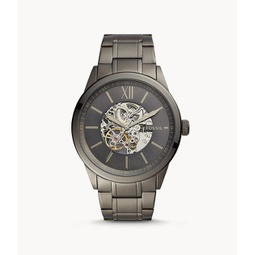 Fossil Mens Flynn Automatic, Gunmetal-Tone Stainless Steel Watch