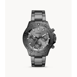 Fossil Mens Bannon Multifunction, Smoke-Tone Stainless Steel Watch