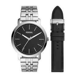 Fossil Mens Luther Three-Hand, Stainless Steel Watch