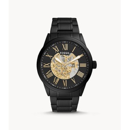 Fossil Mens Flynn Automatic, Black-Tone Stainless Steel Watch