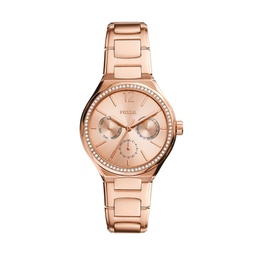 Fossil Womens Eevie Multifunction, Rose Gold-Tone Stainless Steel Watch