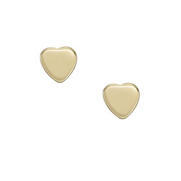 womens hearts gold-tone stainless steel stud earrings