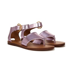 Womens Franco Sarto Ruth Ankle Strap Thong Flat Sandals