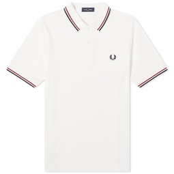 Fred Perry Twin Tipped Polo Snow White, Burnt Red & Navy