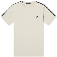 Fred Perry Contrast Tape Ringer T-Shirt Light Oyster & Black
