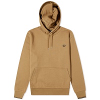 Fred Perry Tipped Popover Hoodie Shaded Stone & Burnt Tobacco
