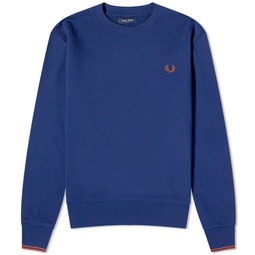 Fred Perry Crew Neck Sweatshirt French Navy & Whisky Brown