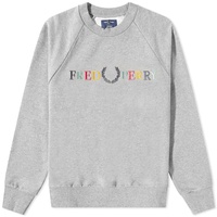Fred Perry Embroidered Logo Crew Sweat Grey Marl