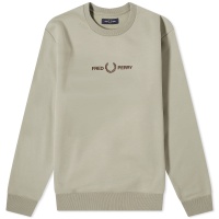 Fred Perry Embroidered Crew Sweater Warm Grey