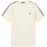 Fred Perry Contrast Tape Ringer T-Shirt Oatmeal & Warm Grey