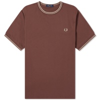 Fred Perry Twin Tipped T-Shirt Brick & Warm Grey