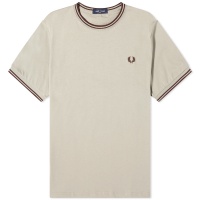 Fred Perry Twin Tipped T-Shirt Warm Grey & Brick