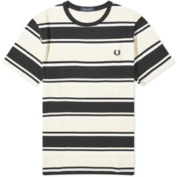 Fred Perry Bold Stripe T-Shirt Oatmeal, Ecru & Black