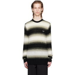 Black & Off-White Striped Sweater 241719M201007