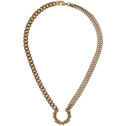 Gold Double Chain Laurel Wreath Necklace 241719M145000