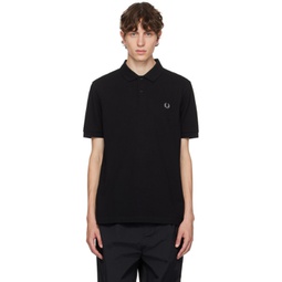Black Embroidered Polo 232719M212030