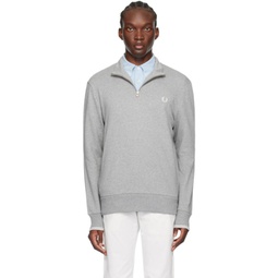 Gray Half-Zip Sweatshirt 242719M202004