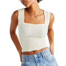 Womens Love Letter Jacquard Camisole Top