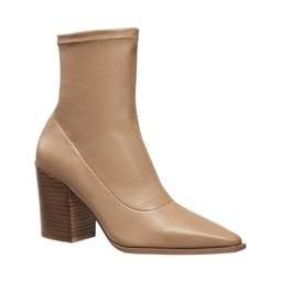 Womens Lorenzo Leather Block Heel Boots