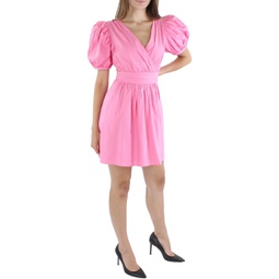 womens pleated mini fit & flare dress