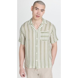 Angelo Stripe Print Linen Shirt