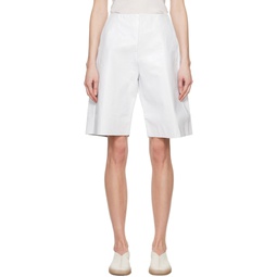 White No 277 Leather Shorts 241282F088003