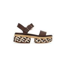 Brown Leather Sandals 221854F124008