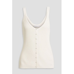 Fiorie ribbed silk and cashmere-blend tank