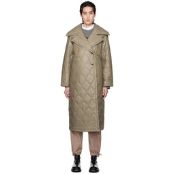Brown Quilted Coat 241144F059001