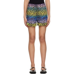 Multicolor Leopard Shorts 231144F088014