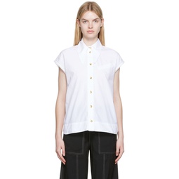 White Organic Cotton Shirt 222144F109008