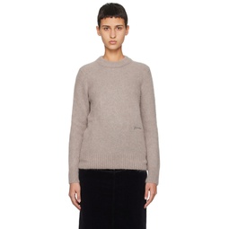 Taupe Brushed Sweater 241144F096010