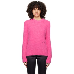 Pink Brushed Sweater 241144F096003