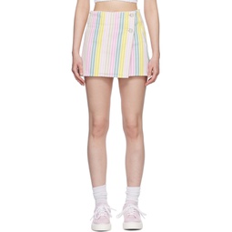 Multicolor Stripe Denim Miniskirt 231144F090015