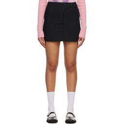 Black Stripe Miniskirt 231144F090004