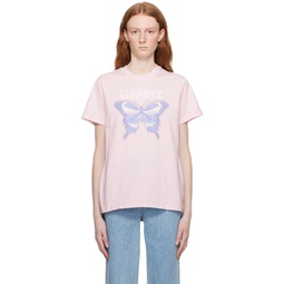 Pink Butterfly T Shirt 231144F110000