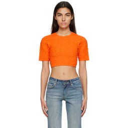 Orange Cropped T Shirt 231144F110029