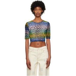 Multicolor Leopard Long Sleeve T Shirt 231144F110048