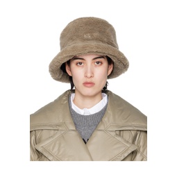 Taupe Fluffy Tech Bucket Hat 241144F015000
